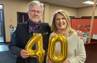 Dr Scott Adams and Janet Adams celebrating 40 years of VMRD excellence!